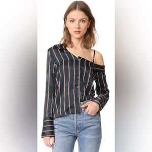 J.O.A Cold Shoulder Button Up Shirt